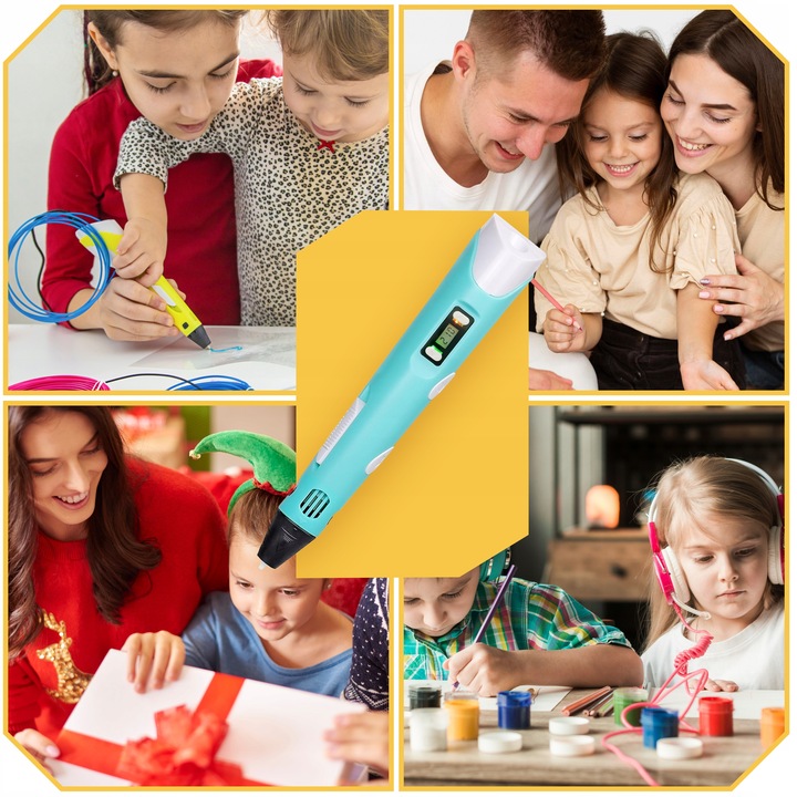 MINI DRUKARKA DŁUGOPIS 3D Dzieci 3 D PEN Magiczny + FILAMENT PLA 110 METRÓW Producent Lewer